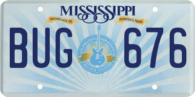 MS license plate BUG676
