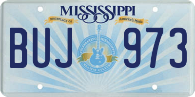 MS license plate BUJ973