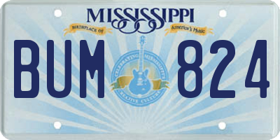 MS license plate BUM824