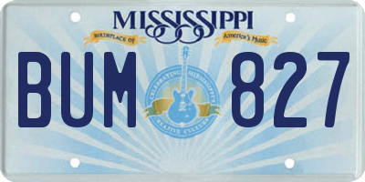 MS license plate BUM827
