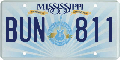 MS license plate BUN811