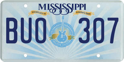 MS license plate BUO307
