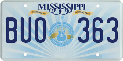 MS license plate BUO363