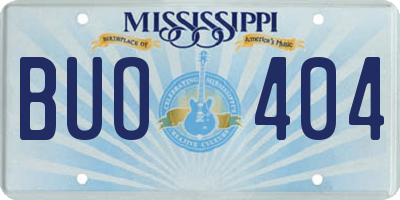 MS license plate BUO404