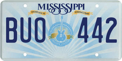 MS license plate BUO442