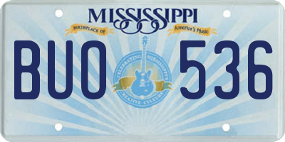 MS license plate BUO536