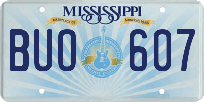MS license plate BUO607