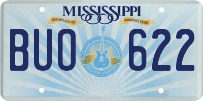 MS license plate BUO622