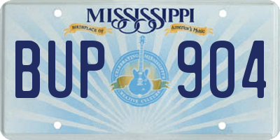 MS license plate BUP904