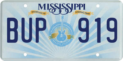 MS license plate BUP919