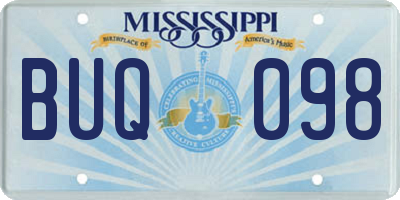 MS license plate BUQ098