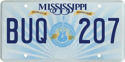 MS license plate BUQ207