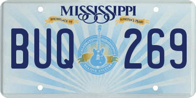 MS license plate BUQ269