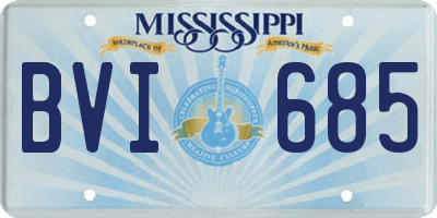 MS license plate BVI685