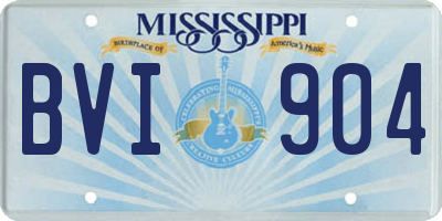 MS license plate BVI904