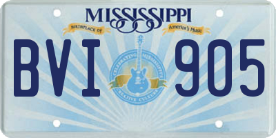 MS license plate BVI905