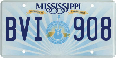 MS license plate BVI908