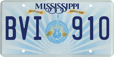MS license plate BVI910