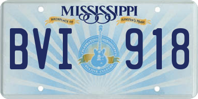 MS license plate BVI918