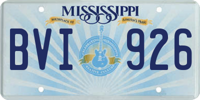 MS license plate BVI926