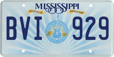 MS license plate BVI929