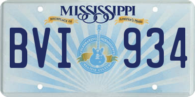 MS license plate BVI934