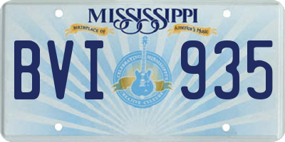 MS license plate BVI935