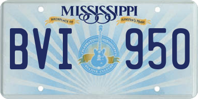 MS license plate BVI950