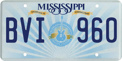 MS license plate BVI960