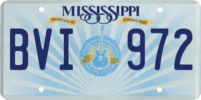 MS license plate BVI972