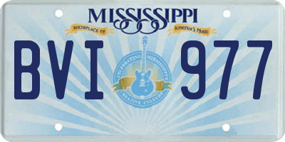MS license plate BVI977