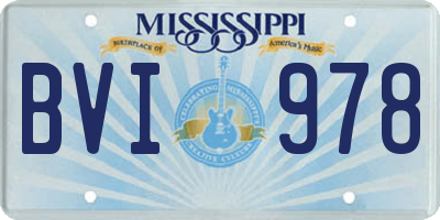 MS license plate BVI978