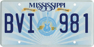 MS license plate BVI981
