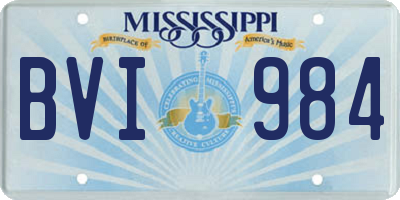 MS license plate BVI984