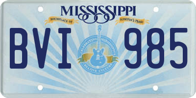 MS license plate BVI985