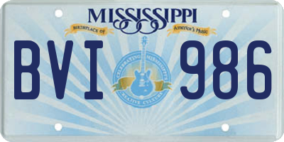MS license plate BVI986