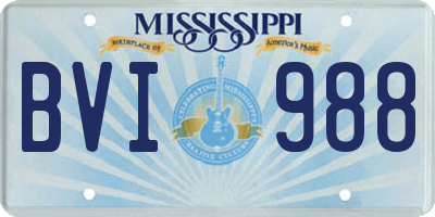 MS license plate BVI988