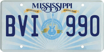 MS license plate BVI990