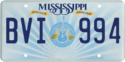 MS license plate BVI994
