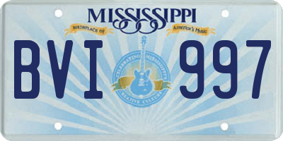 MS license plate BVI997