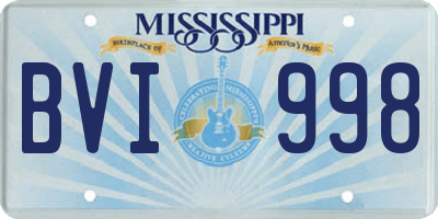 MS license plate BVI998