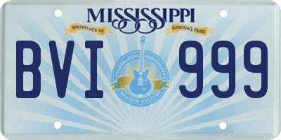 MS license plate BVI999