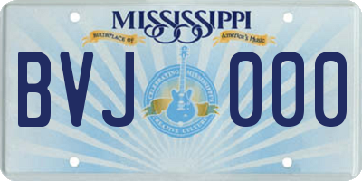 MS license plate BVJ000