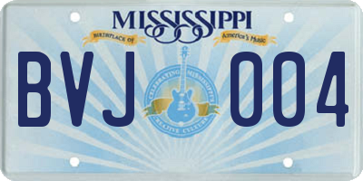 MS license plate BVJ004