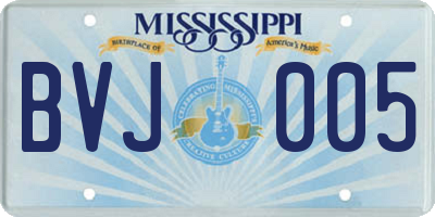 MS license plate BVJ005