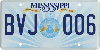 MS license plate BVJ006