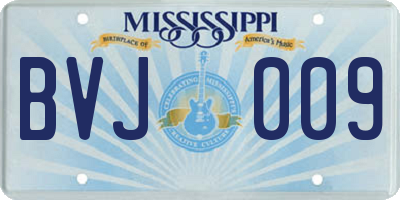 MS license plate BVJ009