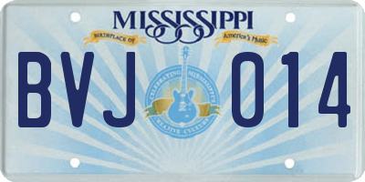 MS license plate BVJ014