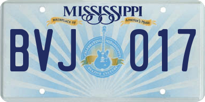 MS license plate BVJ017
