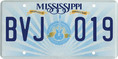 MS license plate BVJ019